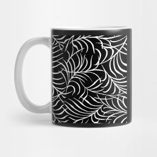 PALM LEAF ABUNDANCE PATTERN BLACK AND WHITE Mug